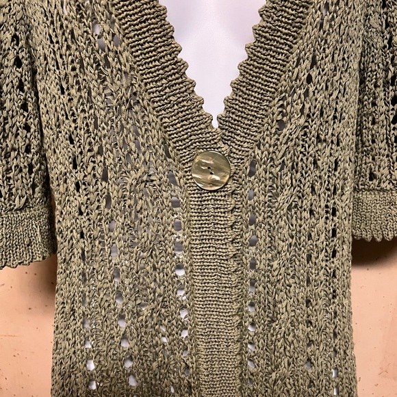 Susan Bristol Cotton/Nylon Open Weave Sweater Size M - Picture 5 of 8